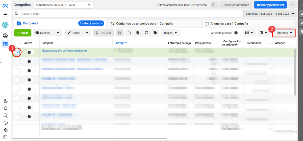 métricas de Facebook Ads