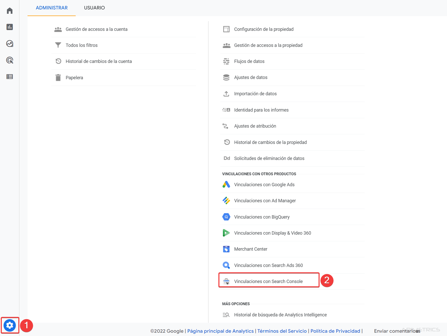 Vincular GA4 y Search Console